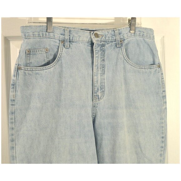 Halston Jeanswear Women's Blue Jeans Size 12 Capri Length Wide Leg PT1209 - Picture 2 of 7